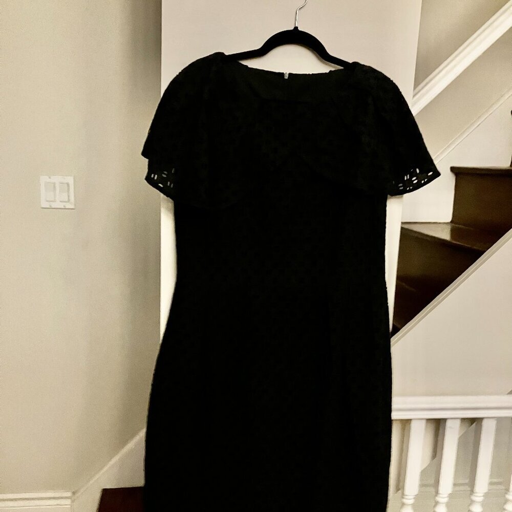Black Eyelet Cape Dress